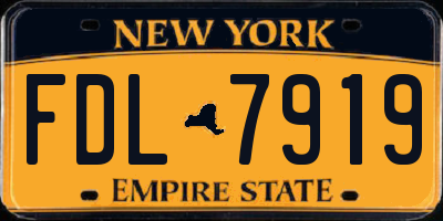 NY license plate FDL7919
