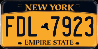 NY license plate FDL7923