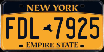 NY license plate FDL7925