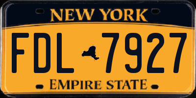 NY license plate FDL7927
