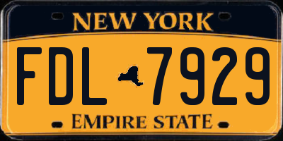 NY license plate FDL7929