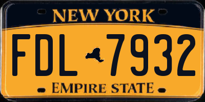 NY license plate FDL7932