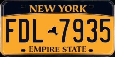 NY license plate FDL7935