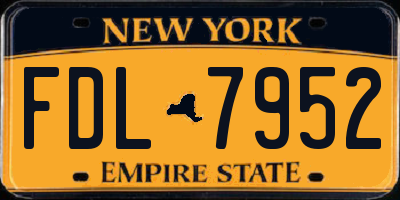NY license plate FDL7952
