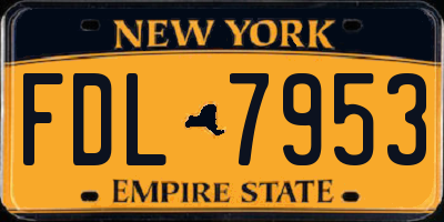 NY license plate FDL7953