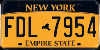 NY license plate FDL7954