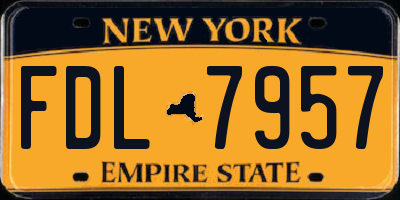 NY license plate FDL7957