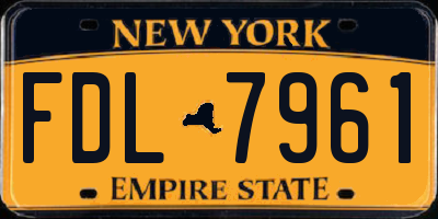 NY license plate FDL7961
