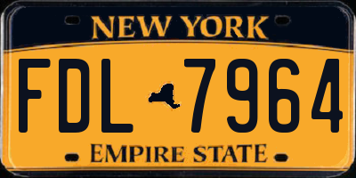 NY license plate FDL7964