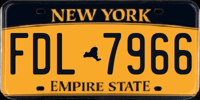NY license plate FDL7966