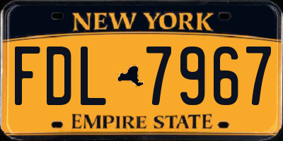 NY license plate FDL7967