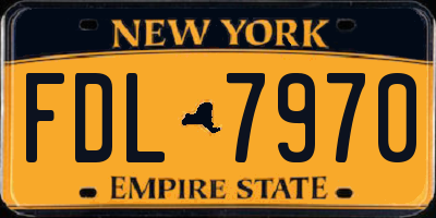 NY license plate FDL7970