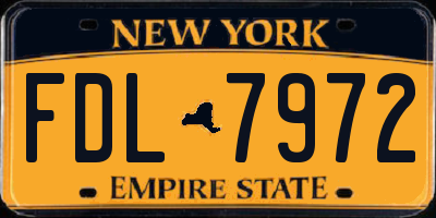 NY license plate FDL7972