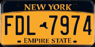 NY license plate FDL7974