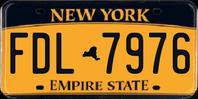 NY license plate FDL7976