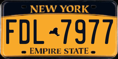 NY license plate FDL7977