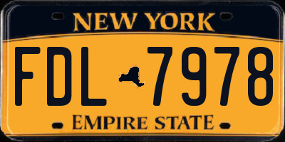 NY license plate FDL7978