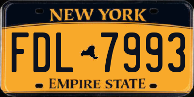 NY license plate FDL7993