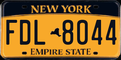 NY license plate FDL8044