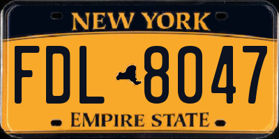 NY license plate FDL8047
