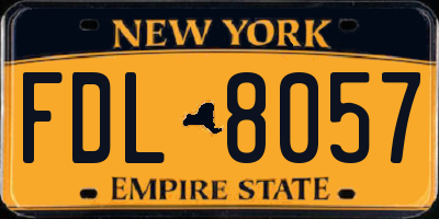 NY license plate FDL8057