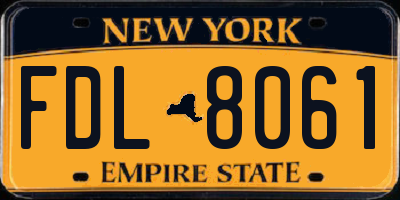 NY license plate FDL8061