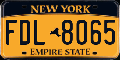 NY license plate FDL8065