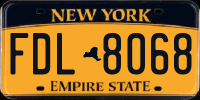 NY license plate FDL8068