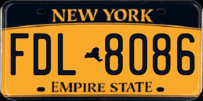 NY license plate FDL8086