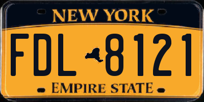 NY license plate FDL8121