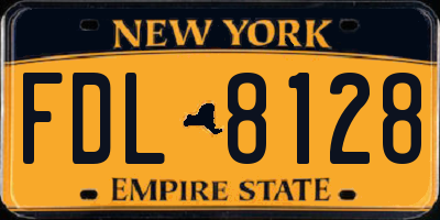 NY license plate FDL8128