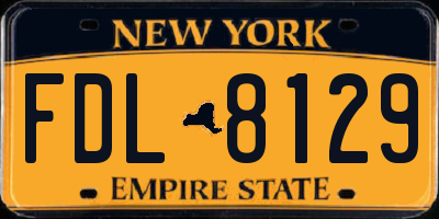NY license plate FDL8129