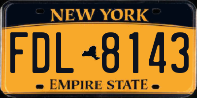 NY license plate FDL8143