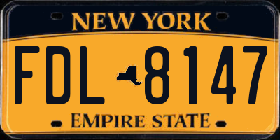NY license plate FDL8147