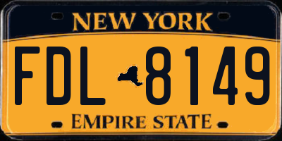 NY license plate FDL8149