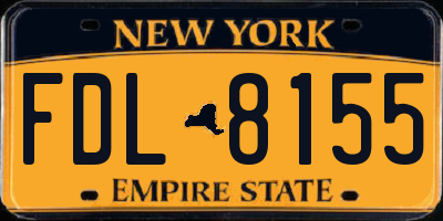 NY license plate FDL8155