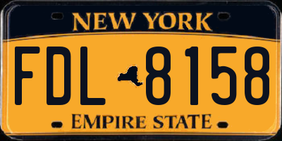 NY license plate FDL8158
