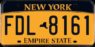 NY license plate FDL8161