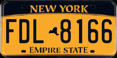 NY license plate FDL8166