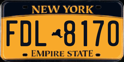 NY license plate FDL8170