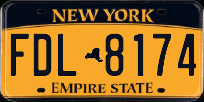 NY license plate FDL8174