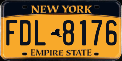 NY license plate FDL8176