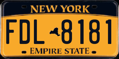 NY license plate FDL8181