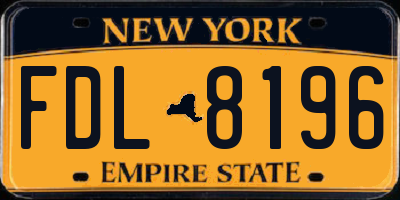 NY license plate FDL8196