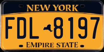 NY license plate FDL8197
