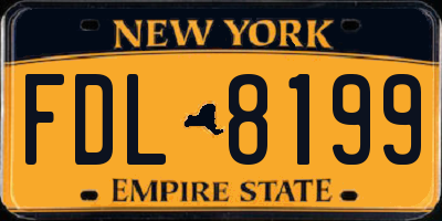 NY license plate FDL8199