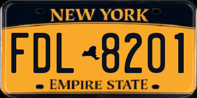 NY license plate FDL8201