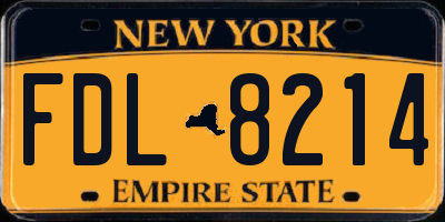 NY license plate FDL8214