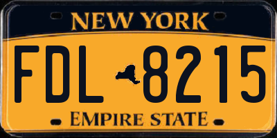 NY license plate FDL8215