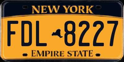NY license plate FDL8227